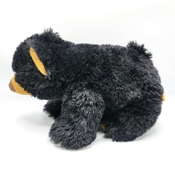 Kika Black Bear Plush Stuffed Animal Toy 15" Brown Yellow Ears Zoo National Park - Picture 3 of 10